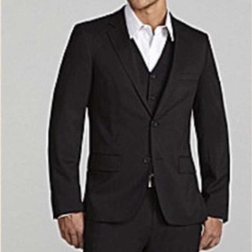 MURANO Collezione | Men Black Slim Fit 100% Wool Suit Blazer Jacket size 40R NEW
